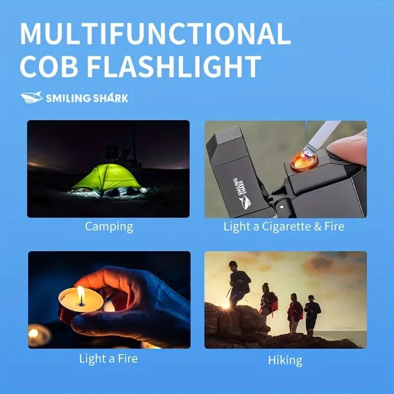 TIP137 Mini Flashlight - Super Bright COB Keychain Light with Built-in Lighter, USB Type-C Rechargeable, Pocket-Sized for Camping, Home, and Emergency Use, Flashlight Rechargeable