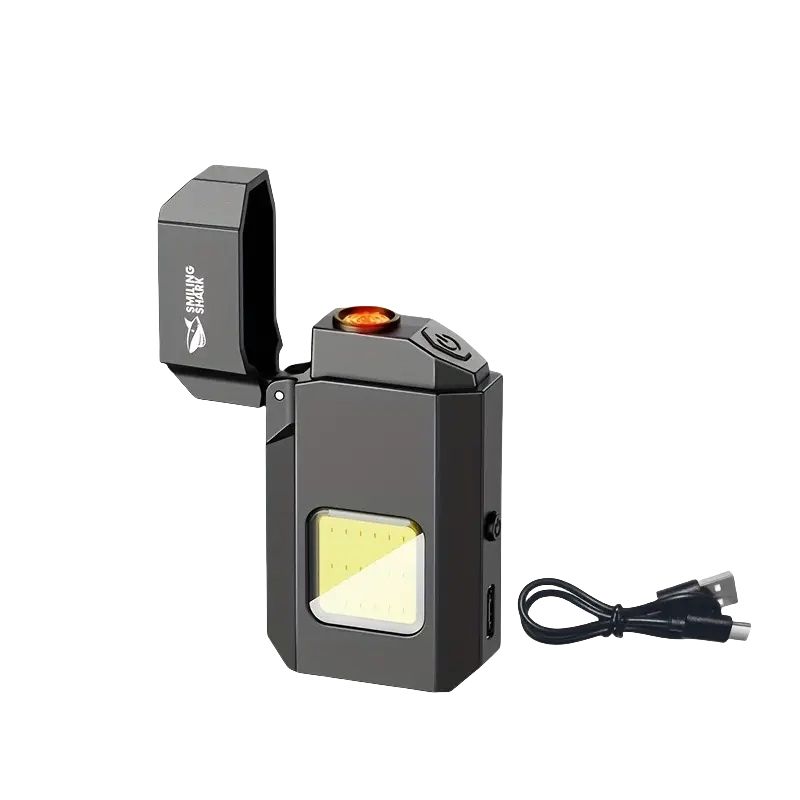 TIP137 Mini Flashlight - Super Bright COB Keychain Light with Built-in Lighter, USB Type-C Rechargeable, Pocket-Sized for Camping, Home, and Emergency Use, Flashlight Rechargeable