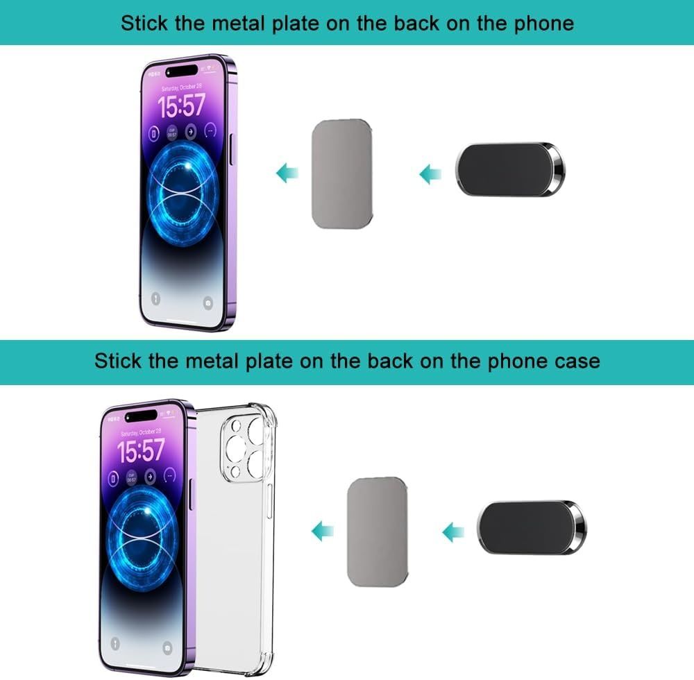 Universal Car Phone Holder - Powerful Magnetic Grip, Strong Adhesive Paste Holder Stand, Universal Compatibility for iPhone Samsung Xiaomi