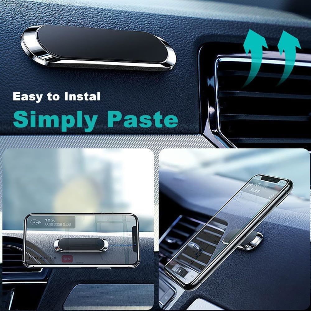 Universal Car Phone Holder - Powerful Magnetic Grip, Strong Adhesive Paste Holder Stand, Universal Compatibility for iPhone Samsung Xiaomi