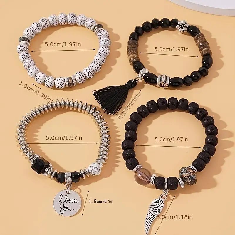 Bohemian Winged Tassel Beaded Bracelets, Women's Fashion Jewelry, Versatile for Casual Attire and Perfect Holiday Gift