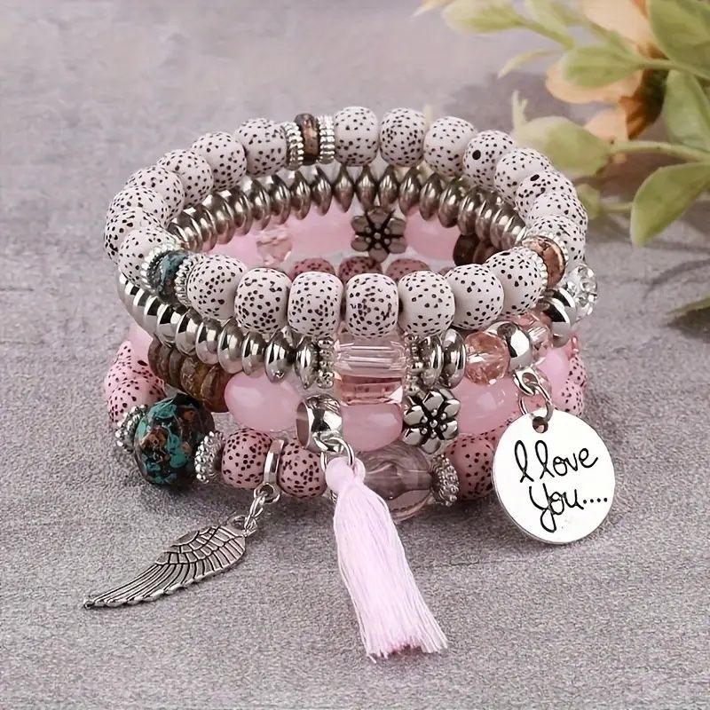 Bohemian Winged Tassel Beaded Bracelets, Women's Fashion Jewelry, Versatile for Casual Attire and Perfect Holiday Gift