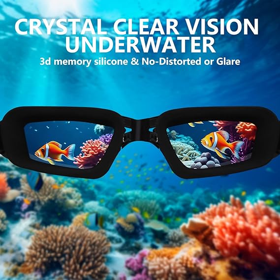 【Promotion】5 in 1 Swimming Kit | Goggles - Cap - Earplugs - Nose clip | Comfortable Adjustable Anti Fog UV Protected lenses | For Adults or Kids Men or Women | No Leaking | Swim Pool Sea Gift Pack