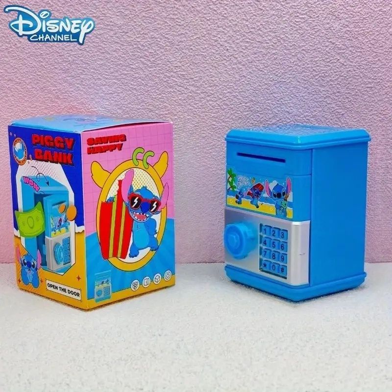 1pc Stitch & Angel Cartoon Square Large Capacity Piggy Bank, No Power Required, Cute Coin Storage Box, Home Office Desktop Decor, Ideal Christmas Birthday Gift for Classmates, Friends, Family