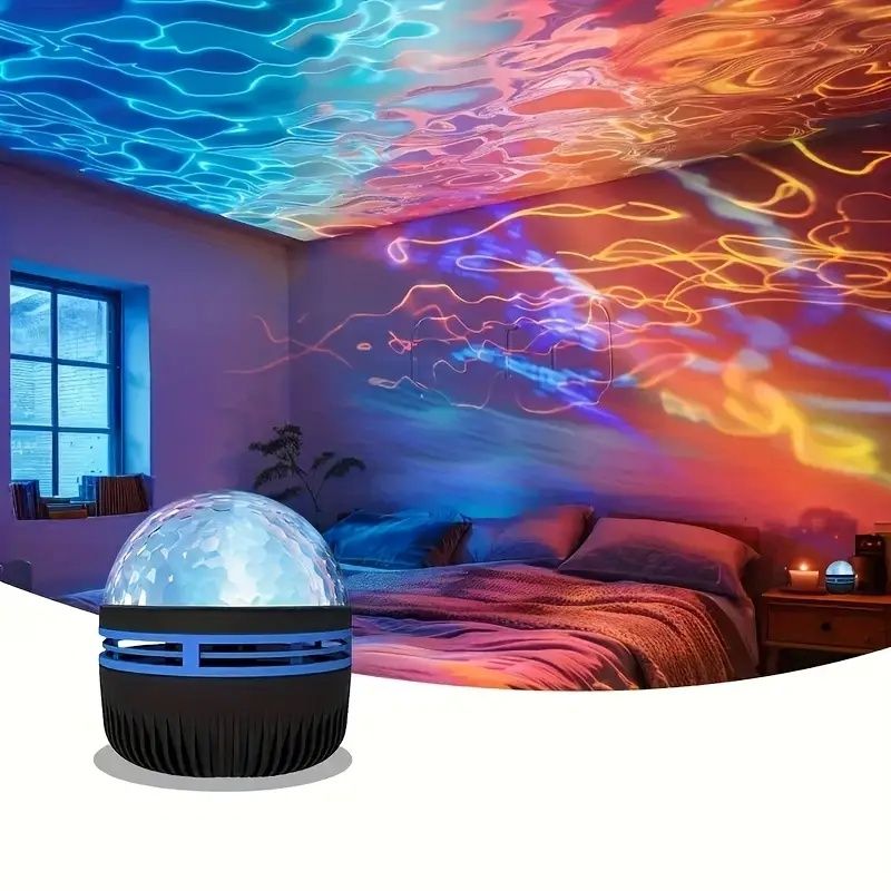 【Promotion】2 in 1 Northern Galaxy Light, Northern Lights and Ocean Wave Projector with Remote CoLntrol, RGB Colorful Night Light for Bedroom Home Decor Gifts (Aurora & Wave)
