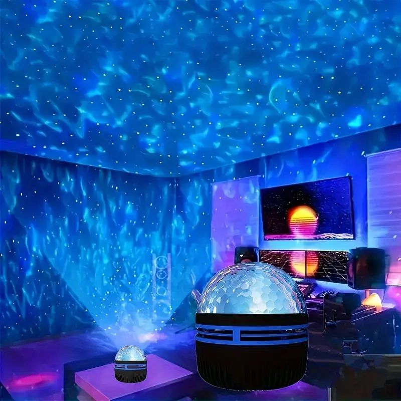 【Promotion】2 in 1 Northern Galaxy Light, Northern Lights and Ocean Wave Projector with Remote CoLntrol, RGB Colorful Night Light for Bedroom Home Decor Gifts (Aurora & Wave)