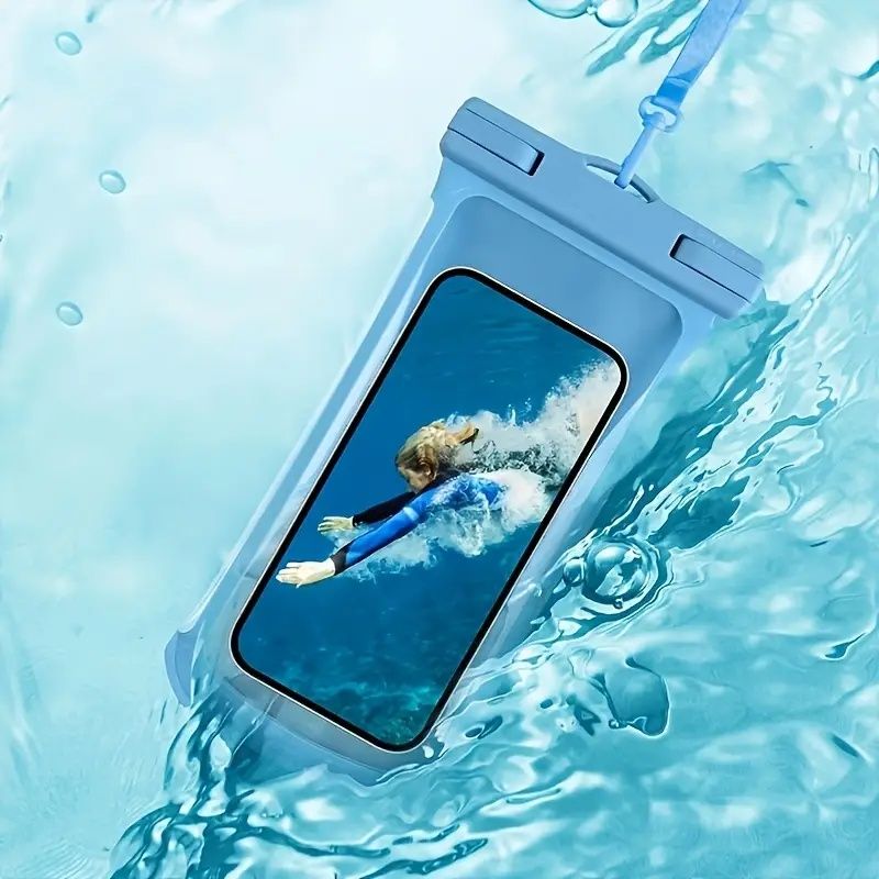 Secure-Lock Summer New IP65 Waterproof Cushion Surround Thick Waterproof Bag, protects up to 7-inch phones, suitable for swimming, surfing, rainy day outings, beaches, cruises, skiing, and other water