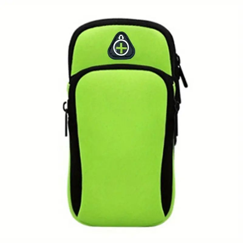 Universal 6.5'' Zippered Multi-Compartment Arm Bag for Fitness & Outdoor Activities,Durable Polyester, Double Layer Storage with Earphone Hole, Ideal for Phone, Keys, and Cosmetics