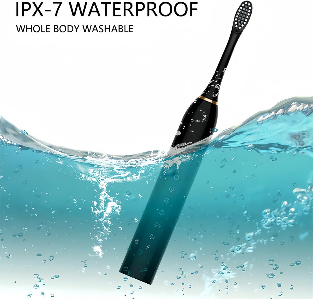 Electric Toothbrush for Adults and Kids, Sonic Powerd Whitening Toothbrush with 8 Brush Heads, 6 Cleaning Modes, 2 Mins Smart Timer, 42000 VPM, USB Rechargeable, One Charge for 60 Days