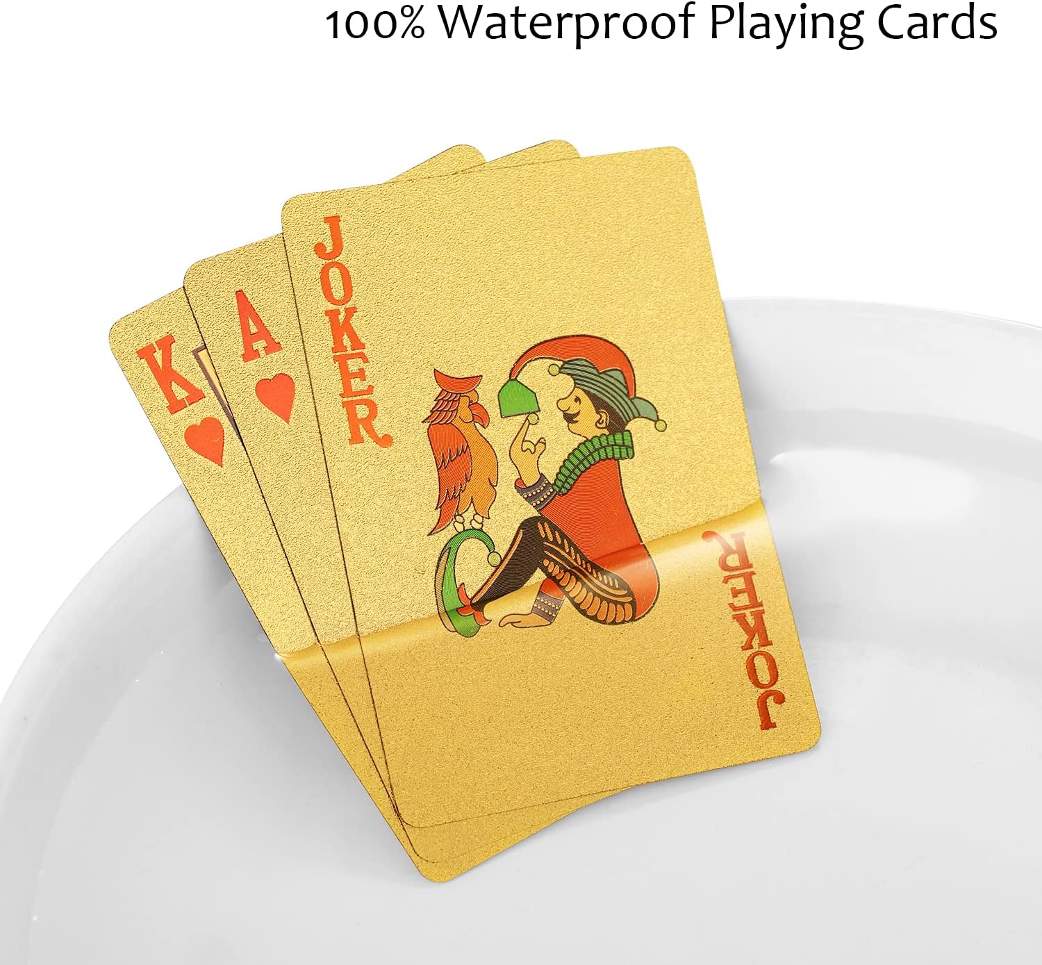 【Promotion】Black Golden Foil Poker, Waterproof Plastic Playing Cards, Table Game Cards For Gift Collection Christmas, Halloween Gift
