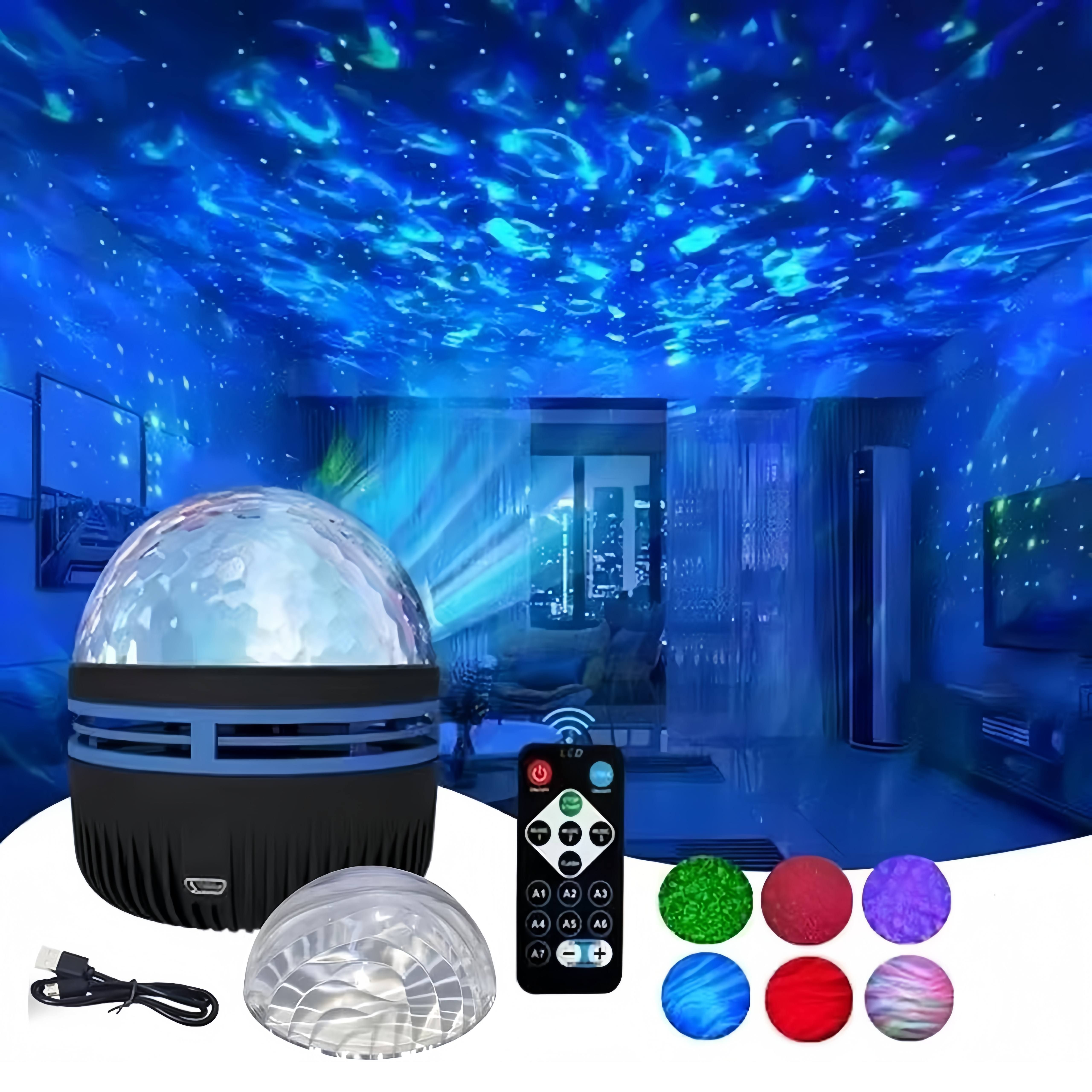 【Promotion】2 in 1 Northern Galaxy Light, Northern Lights and Ocean Wave Projector with Remote CoLntrol, RGB Colorful Night Light for Bedroom Home Decor Gifts (Aurora & Wave)