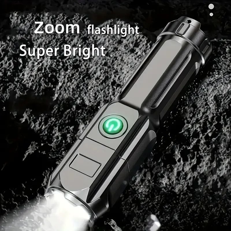 Strong Light Zoom Flashlight Cross-border Outdoor Multi-function Portable Home Small Flashlight Telescopic Zoom Lighting Lamp