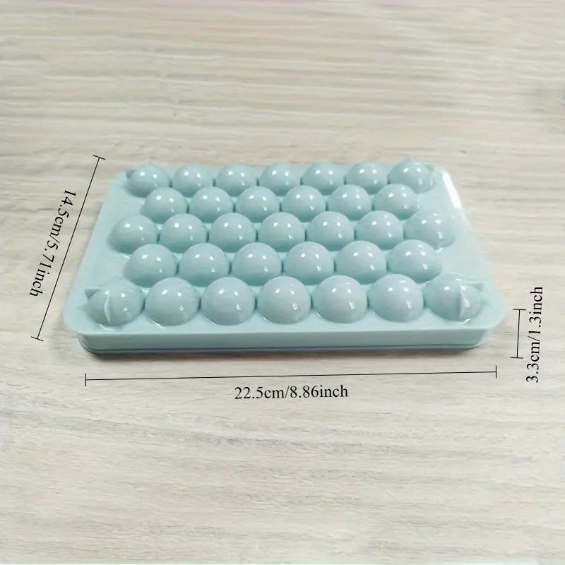 Round Ice Cube Tray with Lid, Mini Ice Ball Maker Mould for Freezer 33 Reusable Sphere Circle Ice Making Mold Easy Release for Water Cocktail Whiskey Coffee