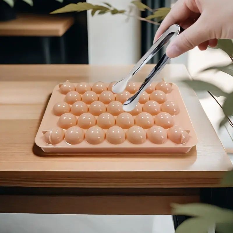 Round Ice Cube Tray with Lid, Mini Ice Ball Maker Mould for Freezer 33 Reusable Sphere Circle Ice Making Mold Easy Release for Water Cocktail Whiskey Coffee