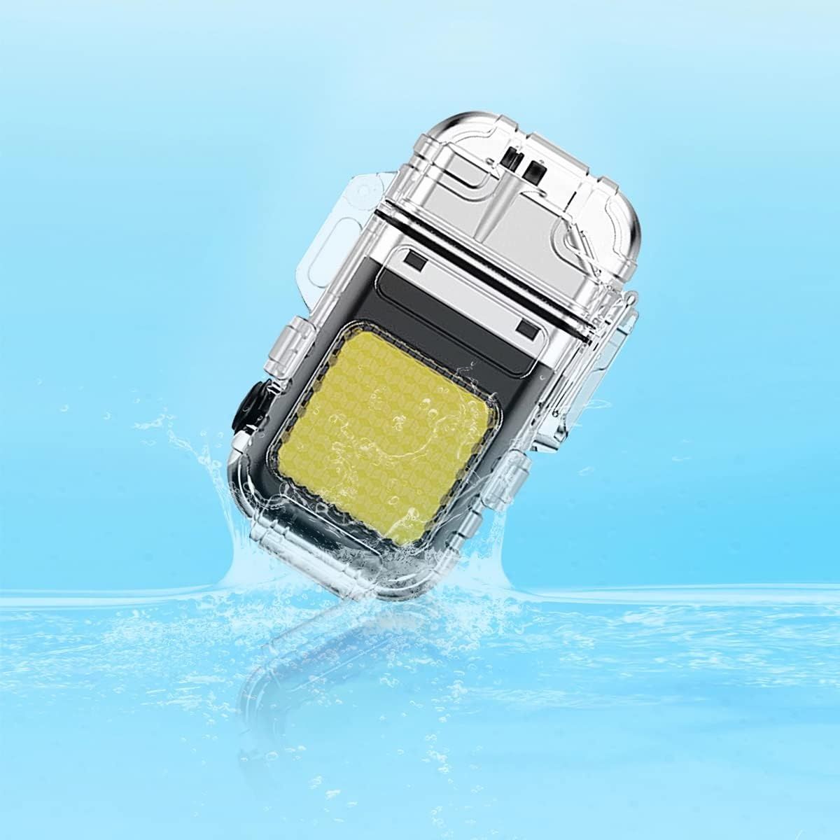 Electric Lighter, USB Plasma Arc Lighter, 3 Modes Flashlight Windproof and Waterproof Lighters, Rechargeable Lighters for Camping Hiking Outdoor Survival, Gifts for Men Him Dad Husband