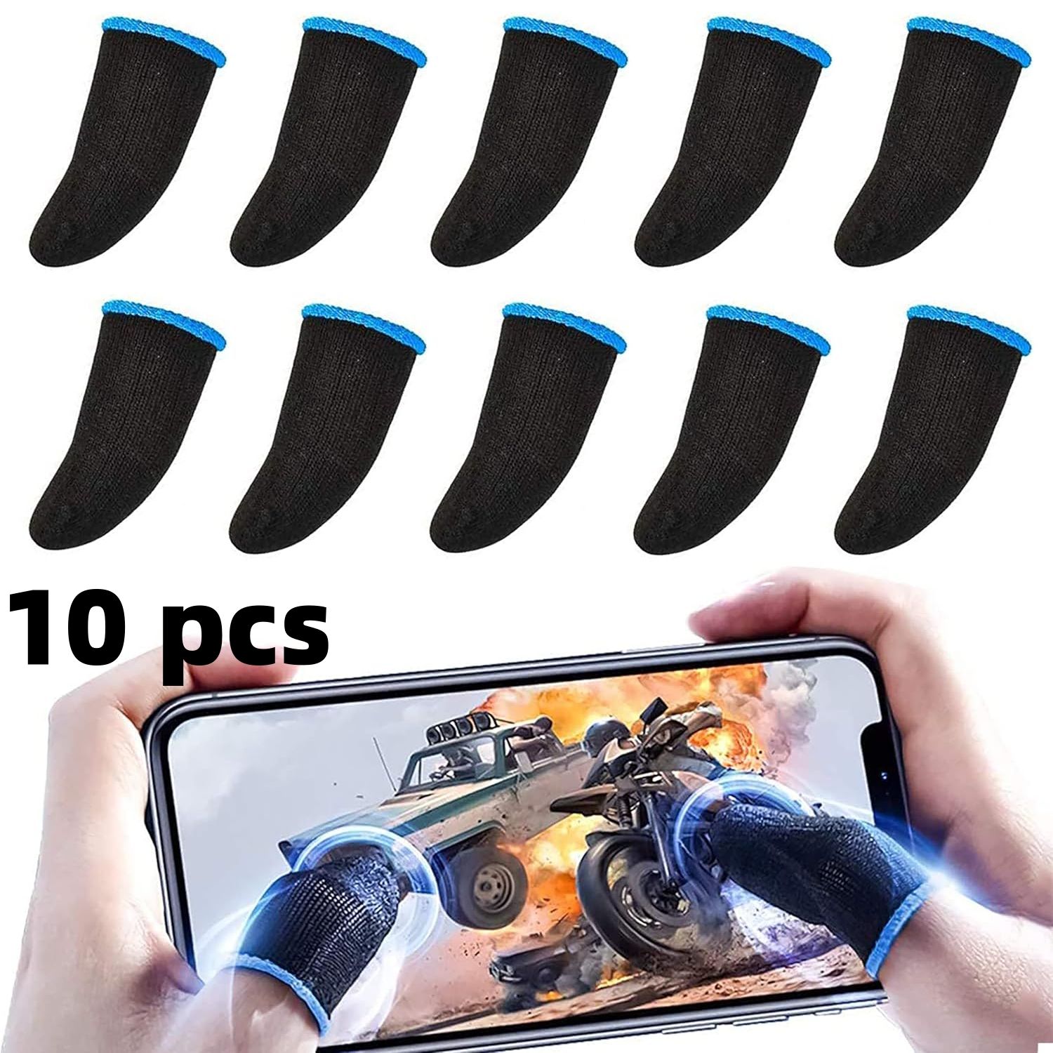 Finger Protectors Finger Sleeve Gaming 10/20 Pcs High Sensitivity Finger Sleeves for Mobile Gaming Anti-sweat Thumb Sleeves Gaming Mobile, Breathable Finger Gloves for Mobile Game Competition