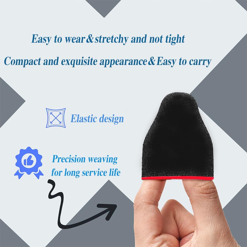 Finger Protectors Finger Sleeve Gaming 10/20 Pcs High Sensitivity Finger Sleeves for Mobile Gaming Anti-sweat Thumb Sleeves Gaming Mobile, Breathable Finger Gloves for Mobile Game Competition