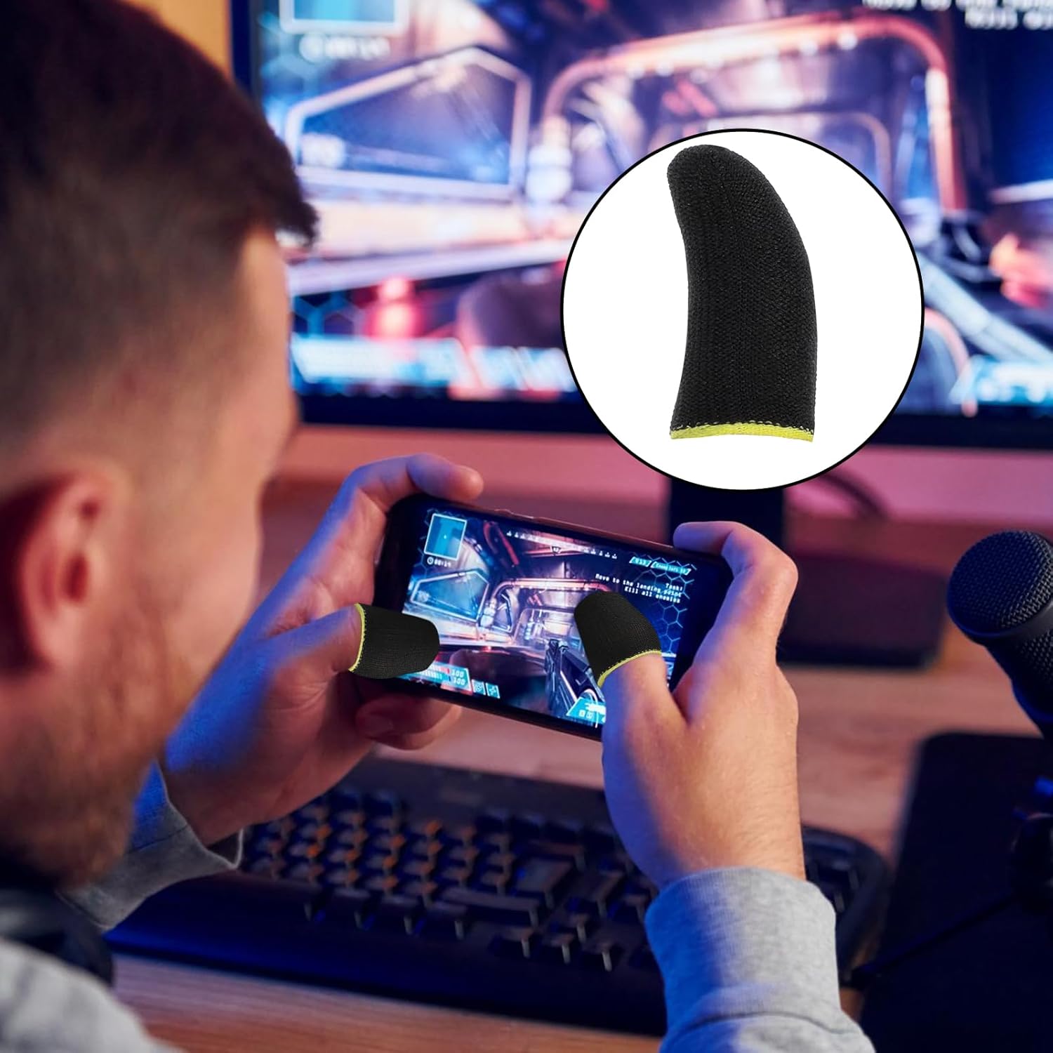 Finger Protectors Finger Sleeve Gaming 10/20 Pcs High Sensitivity Finger Sleeves for Mobile Gaming Anti-sweat Thumb Sleeves Gaming Mobile, Breathable Finger Gloves for Mobile Game Competition