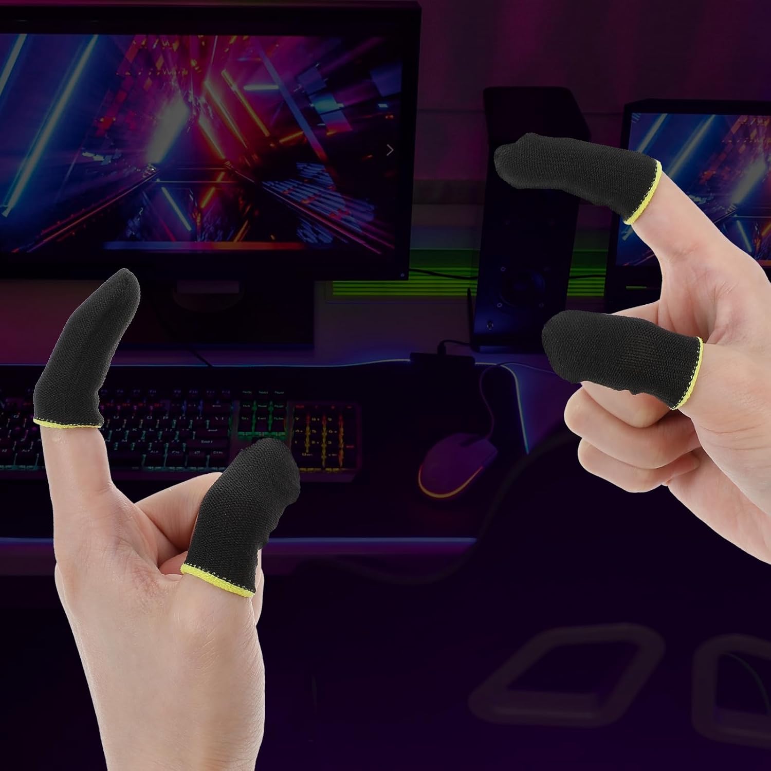 Finger Protectors Finger Sleeve Gaming 10/20 Pcs High Sensitivity Finger Sleeves for Mobile Gaming Anti-sweat Thumb Sleeves Gaming Mobile, Breathable Finger Gloves for Mobile Game Competition