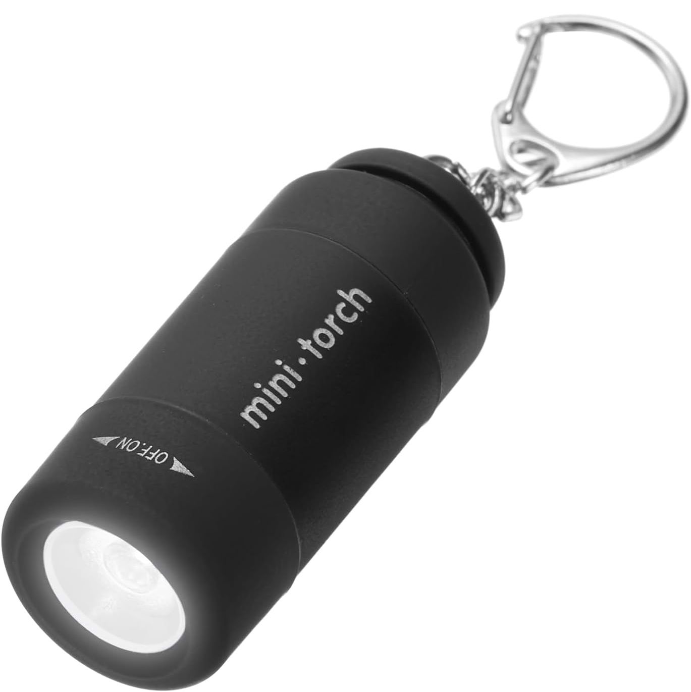 Mini Keychain Flashlight, Pocket LED Flashlight Portable Torch USB Rechargeable for Outdoor Camping Party, Black