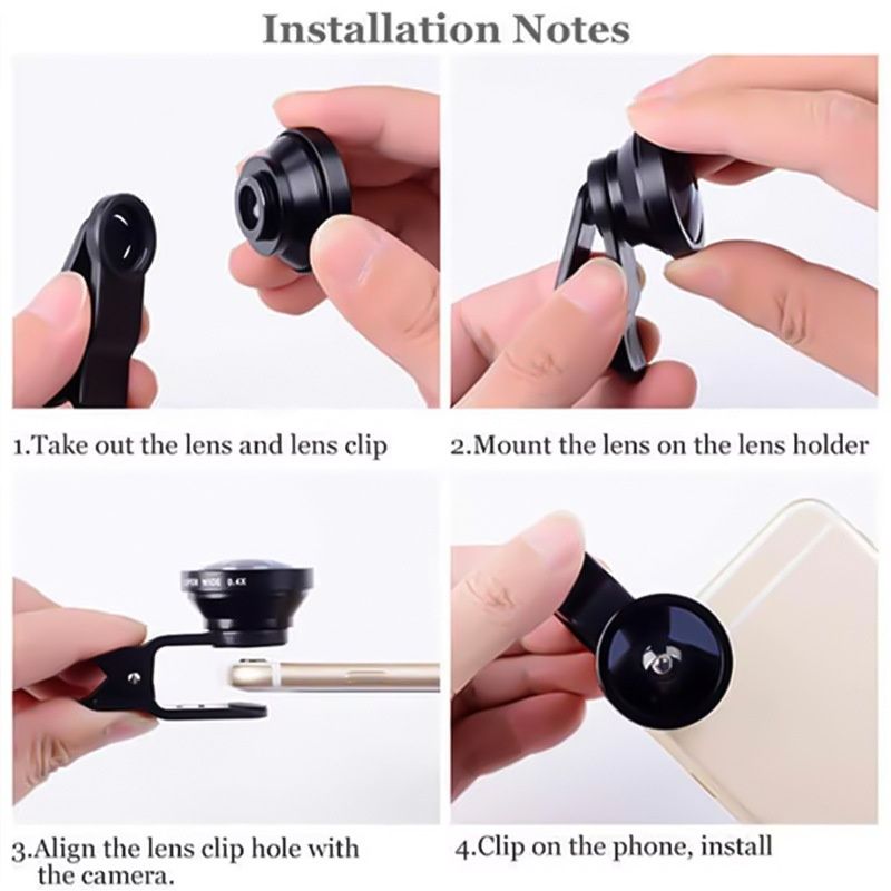 3-In-1 Mobile Phone Lens Featuring Fisheye, Wide-Angle, And Macro Capabilities, 180 Degree,Compatible with Universal Smartphones