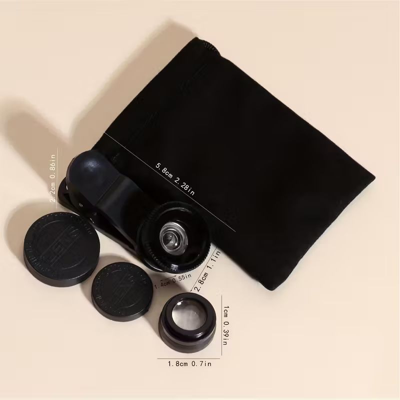 3-In-1 Mobile Phone Lens Featuring Fisheye, Wide-Angle, And Macro Capabilities, 180 Degree,Compatible with Universal Smartphones