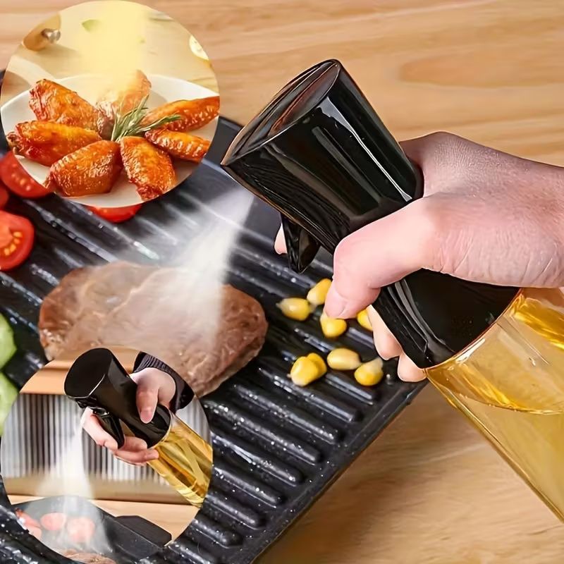 300ml Olive Oil Sprayer Bottle Kitchen High-pressure Sprayer Bottle Leak-proof BBQ Air Fryer Sprayer Oil Camping Cookware Tool
