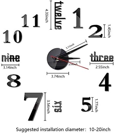DIY Wall Clock Modern Large 3D Wall Clock Stickers Mirror Surface Frameless Clock Home Office Hotel Decoration