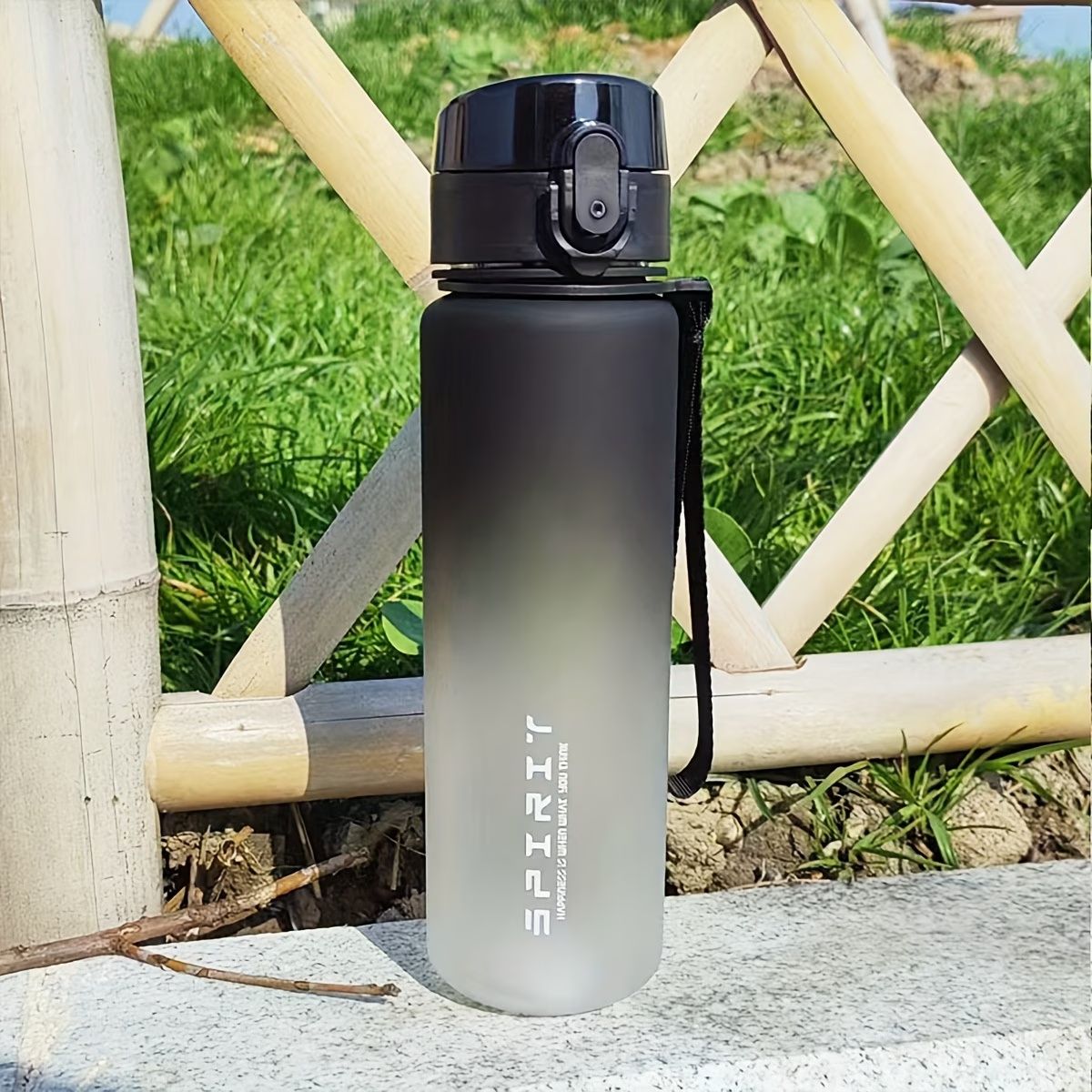 1pc 1000ml Portable Sports Fitness Travel Water Bottle | Gradient Color Plastic, Leak Proof, Oval Shape, Perfect for Summer Fall Winter, Suitable for School Students, Office, Camping