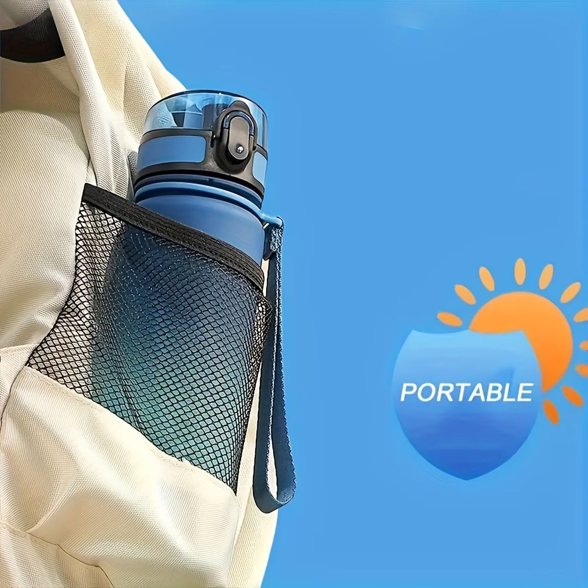 1pc 1000ml Portable Sports Fitness Travel Water Bottle | Gradient Color Plastic, Leak Proof, Oval Shape, Perfect for Summer Fall Winter, Suitable for School Students, Office, Camping