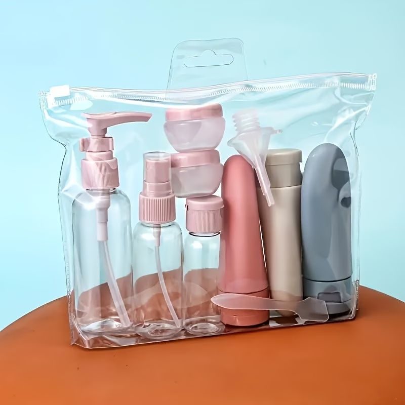11pcs Travel Bottles Set for Toiletries, Empty Refillable Travel Size Containers Travel Accessories for Shampoo Conditioner Liquids Lotion Soap Body Wash, Travel Essentials