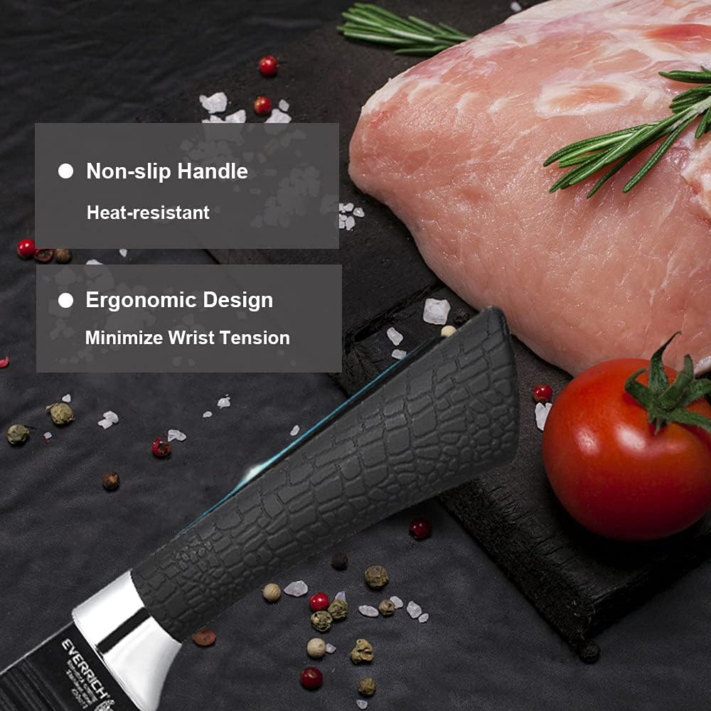 6 Pieces Chef Knife Set for Kitchen, Sharp Stainless Steel Non-Stick Kitchen Knife Sets , Pretty Gift Kitchen Cutting Cultery Set with Scissors and Peeler