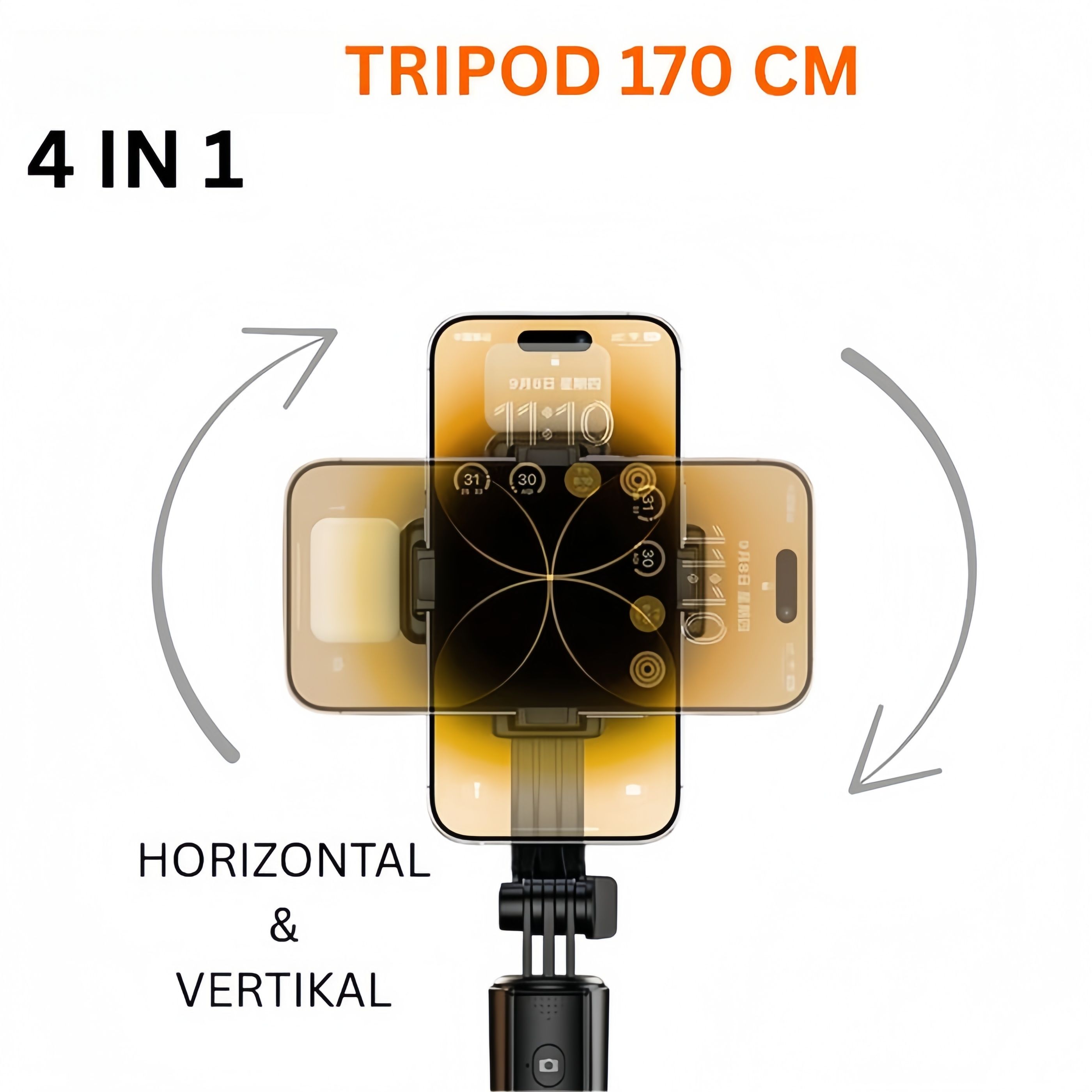 170cm Selfie Stick Tripod with 1 Fill Lights, 360° Rotatable Phone Tripod with Remote Control, Portable Extendable Selfie Tripod for Live/Video Travel for iPhone 16/15/14/13/12/11 Pro Max