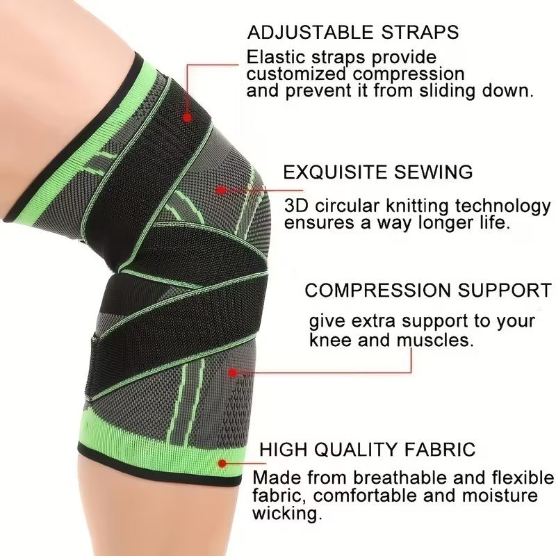 1pc Strap Knee Protector Sports Knee Support Adjustable Compression Breathable Joint Protection Sports Knee Protector Strap Compression Basketball Running