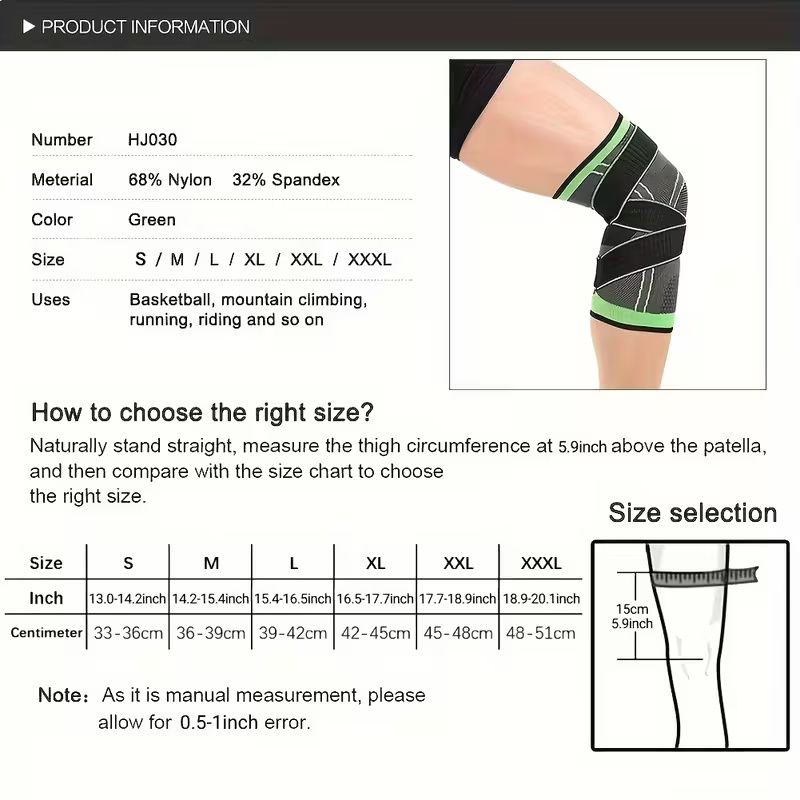1pc Strap Knee Protector Sports Knee Support Adjustable Compression Breathable Joint Protection Sports Knee Protector Strap Compression Basketball Running
