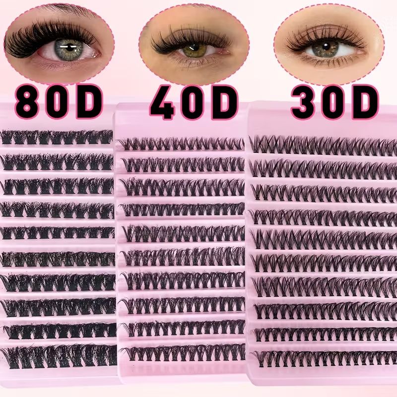 200pcs 30D 40D DIY Eyelash Extension Kit with Lash Glue and Tweezer- Mixed Lengths 8-16mm, Waterproof Faux Mink Lashes for All Eye Shapes, Soft & Comfortable, DIY 3D Effect for Daily Wear & Parties