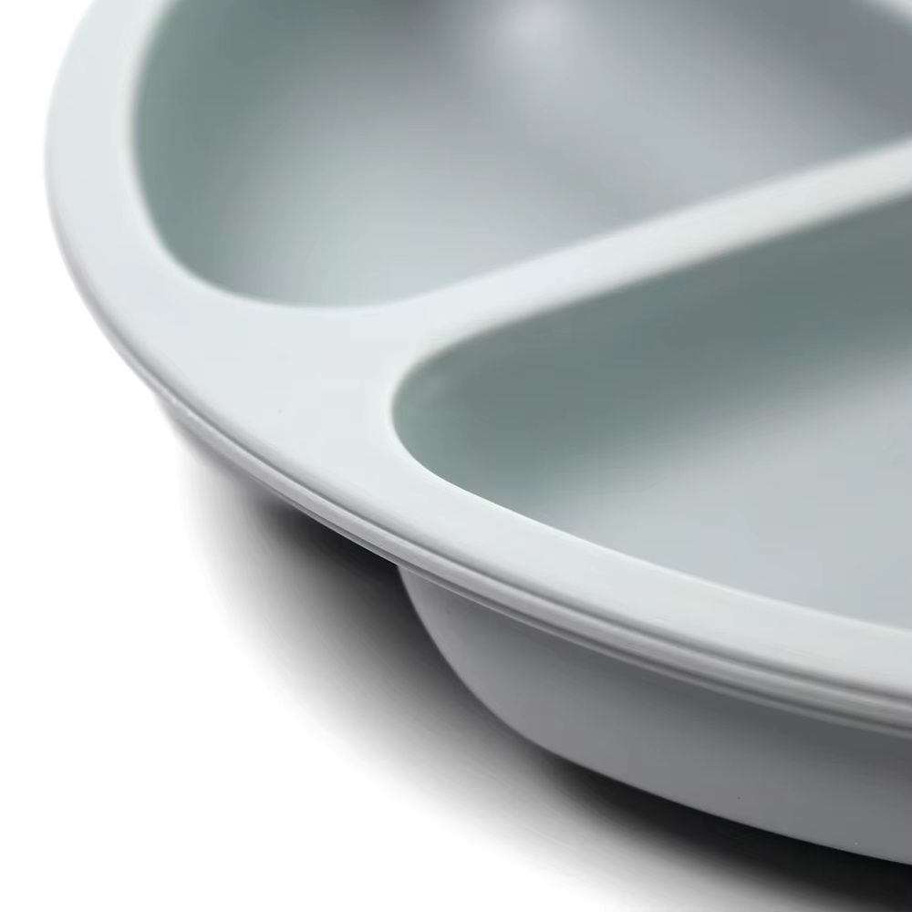 5pcs Silicone Baby Feeding Set, Baby Led Weaning Supplies with Suction Bowl Divided Plate, Toddler Self Feeding Dish Set with Spoons Forks Adjustable Bib, Baby Eating Utensils Baby Bowl