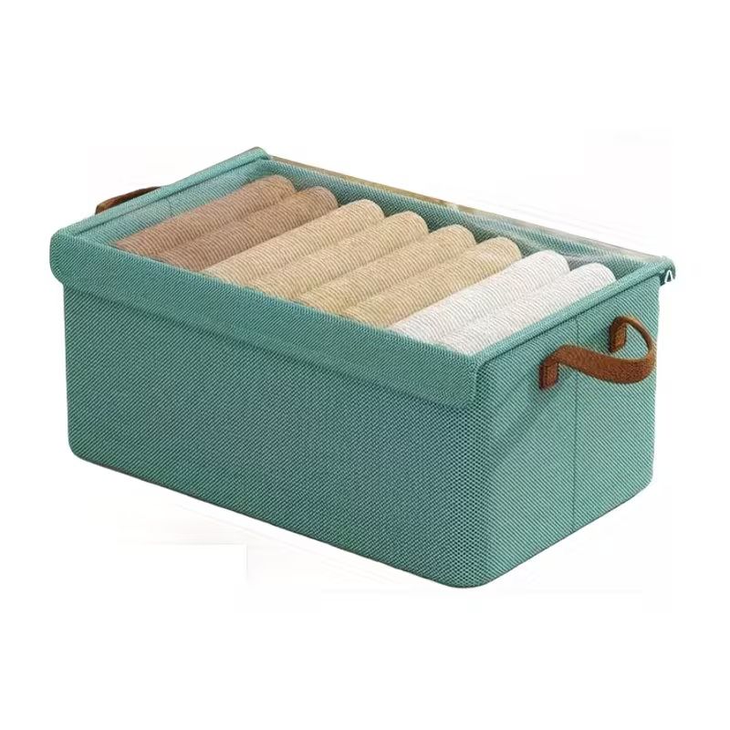 Large Storage Boxes, Foldable and Flat for Space Saving, with Clear Lids and Handles, Storage Bins Suitable for Clothes, Blankets, Bed Sheets, and Toys, Bedroom Wardrobe Organizer Bins,47x28x20cm