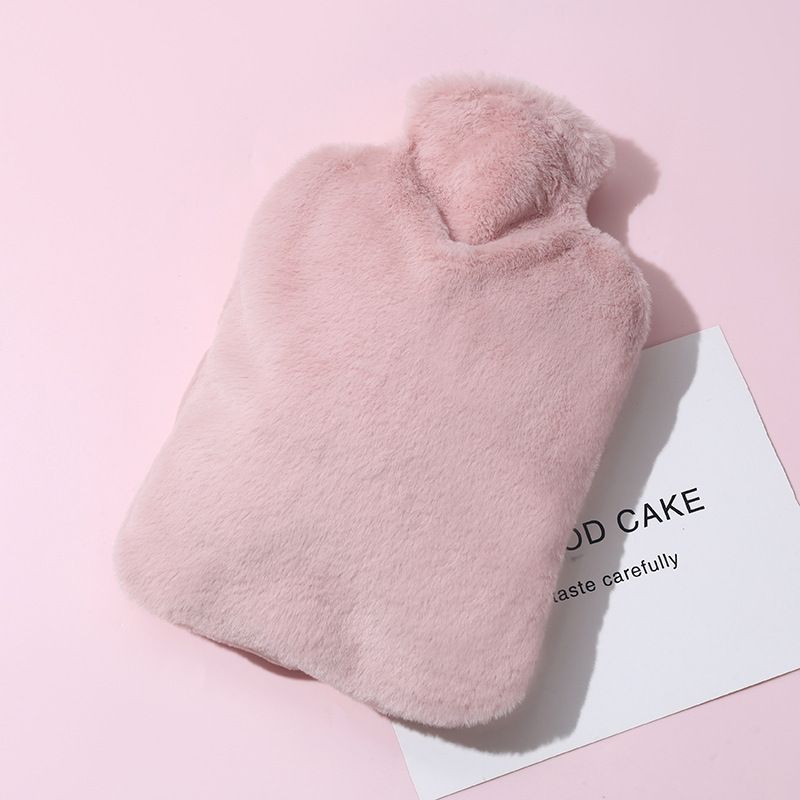 2000ML Hot Water Bottle with Soft Fleece Cover, PVC Hot Water Bag for Pain Relief, Large Capacity, Odorless, BPA Free, Suit Neck Shoulder Pain, Feet Warmer, Menstrual Cramps(Pink)