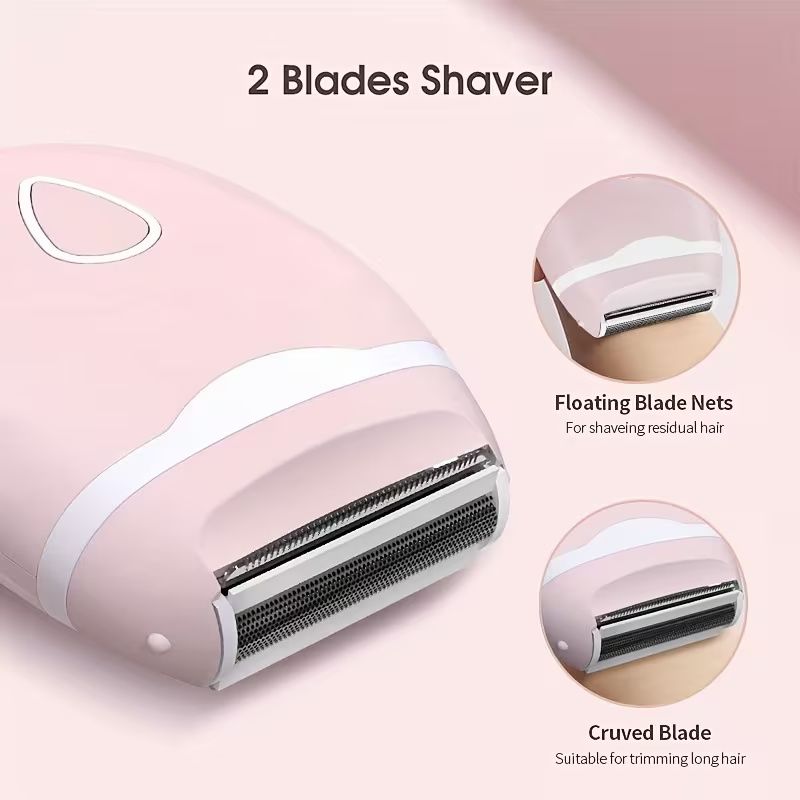 Electric Shaver for Women, Electric Razor for Women, Bikini Legs Underarm Public Hairs Portable Trimmer with Detachable Head, Cordless Wet Dry Use (No Batteries)