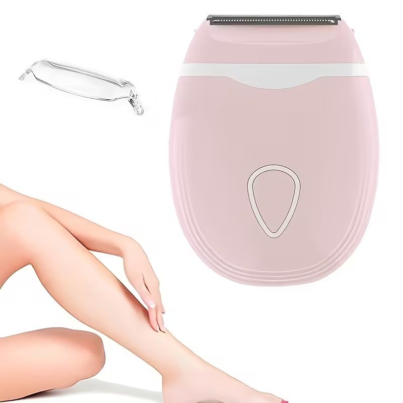 Electric Shaver for Women, Electric Razor for Women, Bikini Legs Underarm Public Hairs Portable Trimmer with Detachable Head, Cordless Wet Dry Use (No Batteries)