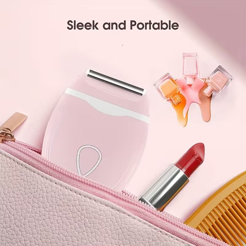 Electric Shaver for Women, Electric Razor for Women, Bikini Legs Underarm Public Hairs Portable Trimmer with Detachable Head, Cordless Wet Dry Use (No Batteries)