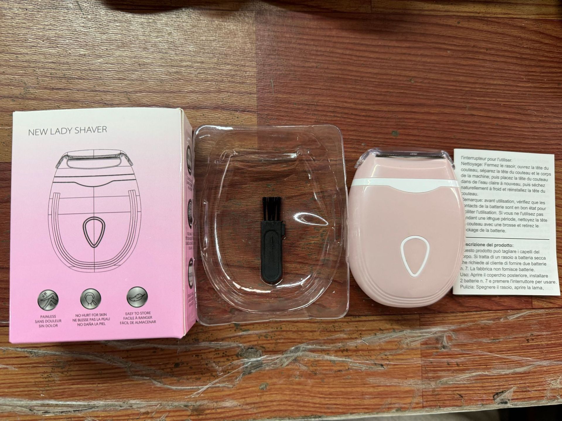 Electric Shaver for Women, Electric Razor for Women, Bikini Legs Underarm Public Hairs Portable Trimmer with Detachable Head, Cordless Wet Dry Use (No Batteries)