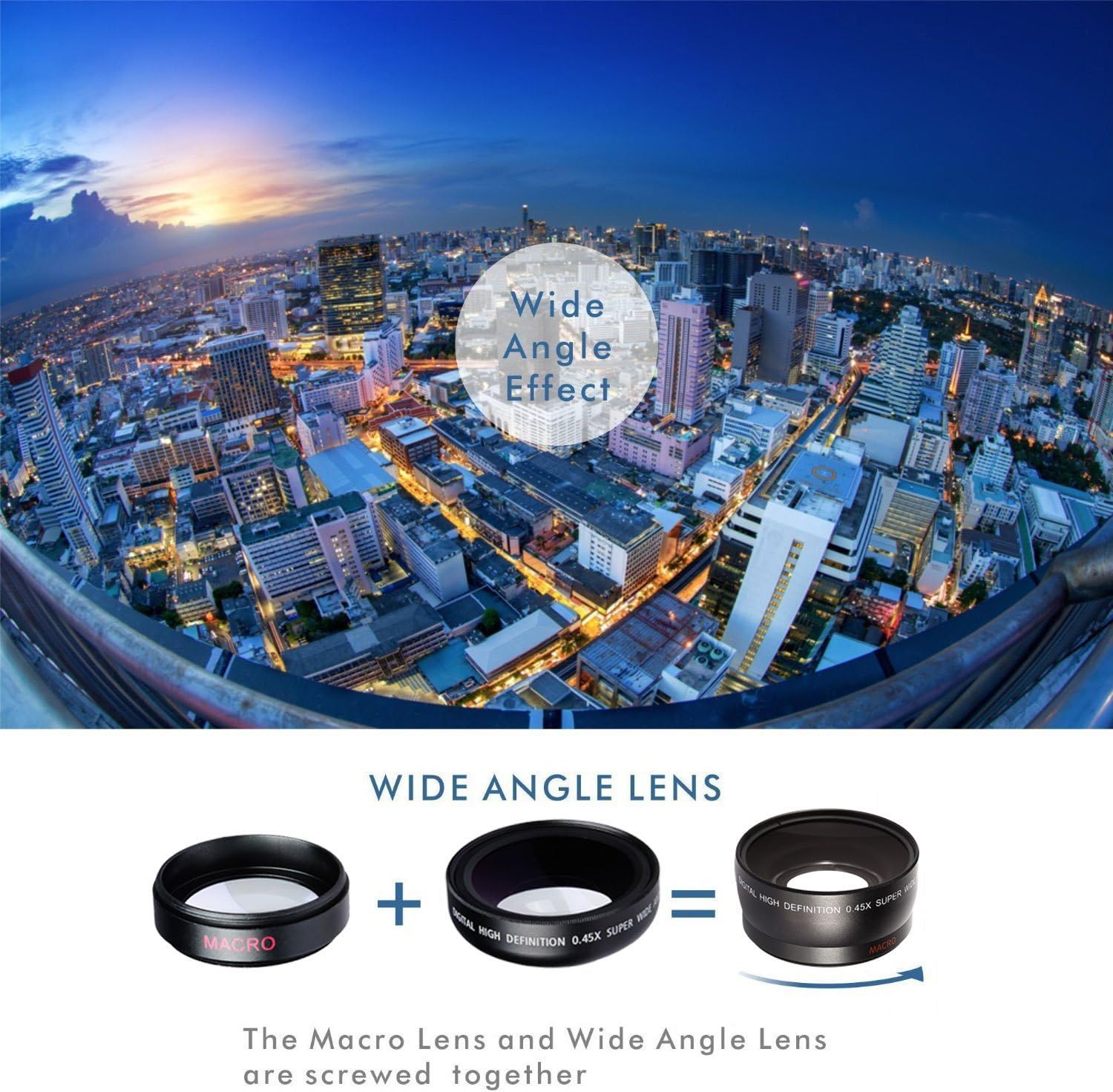 3-In-1 Mobile Phone Lens Featuring Fisheye, Wide-Angle, And Macro Capabilities, 180 Degree,Compatible with Universal Smartphones