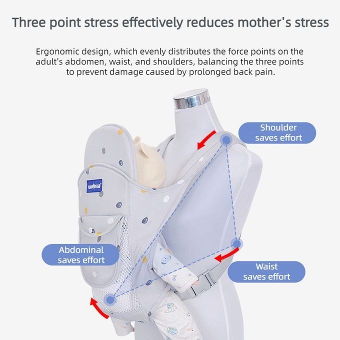 Baby Carrier Front & Back Carrier - Hands-Free with Buckles, Soft Comfortable Carrier Suitable for to, Travel-Friendly for, Shopping, Outings