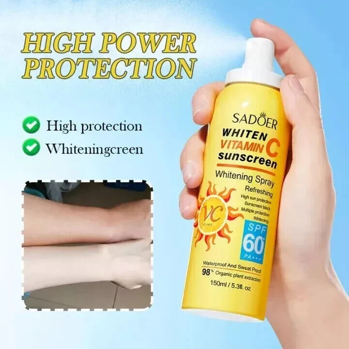 SADOER WHITEN VITAMIN C SUNSCREEN WHITENING SPRAY SPF60+ PA+++ 150ML REFRESHING HIGH SUN PROTECTION WATER PROOF & SWEAT PROTECTION ON OFFER