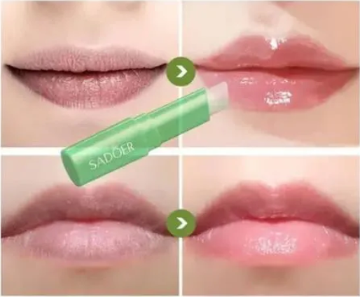 2 PCS SADOER ALOE VERA LIP BALM REFRESHING MOISTURIZING LIP BALM BRIGHTENS LIP COLOR, LIGHTEN LIP TEXTURE, MOISTURIZES DELICATE LIPS
