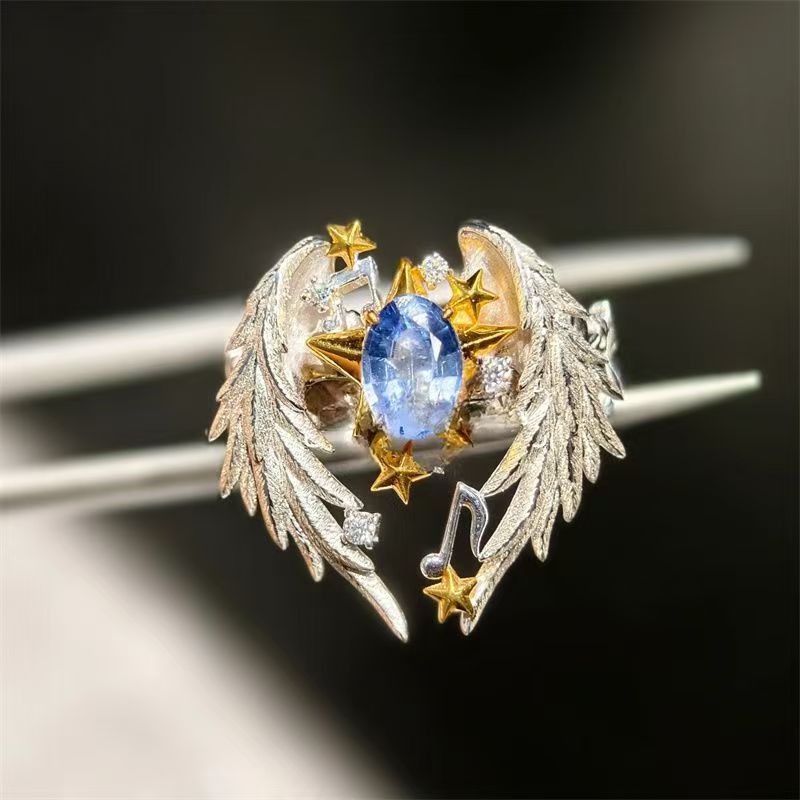 Living Ring Angel Wings Versatile Jewelry Premium Sense Unisex Opening Adjustable Ring