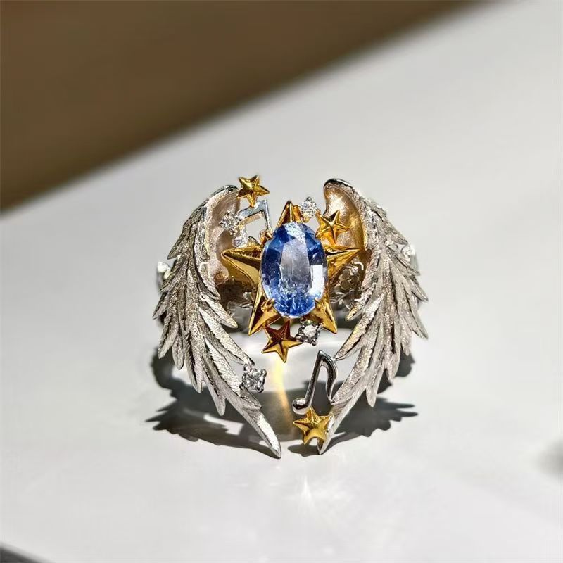 Living Ring Angel Wings Versatile Jewelry Premium Sense Unisex Opening Adjustable Ring