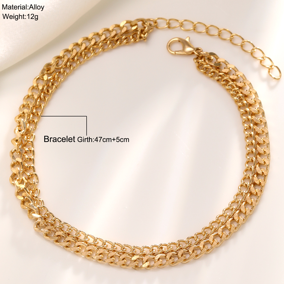[2-Piece Set] Simple Personalized Retro Chain Men'S Double-Layer Anklet Foot Decoration Set Wholesale Women'S Summer Jewelry